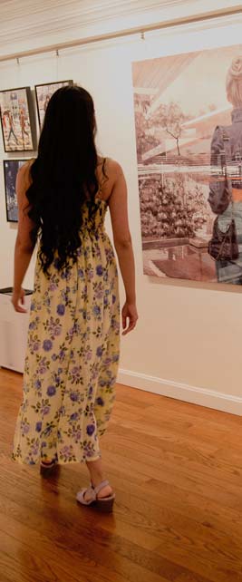 Woman in an art gallery